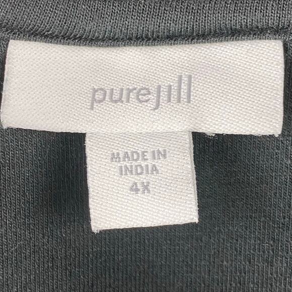 SOLD.   J. Jill Black Sweatshirt Pullover Size 4X Comfy Basic Shawl Collar - Picture 4 of 7